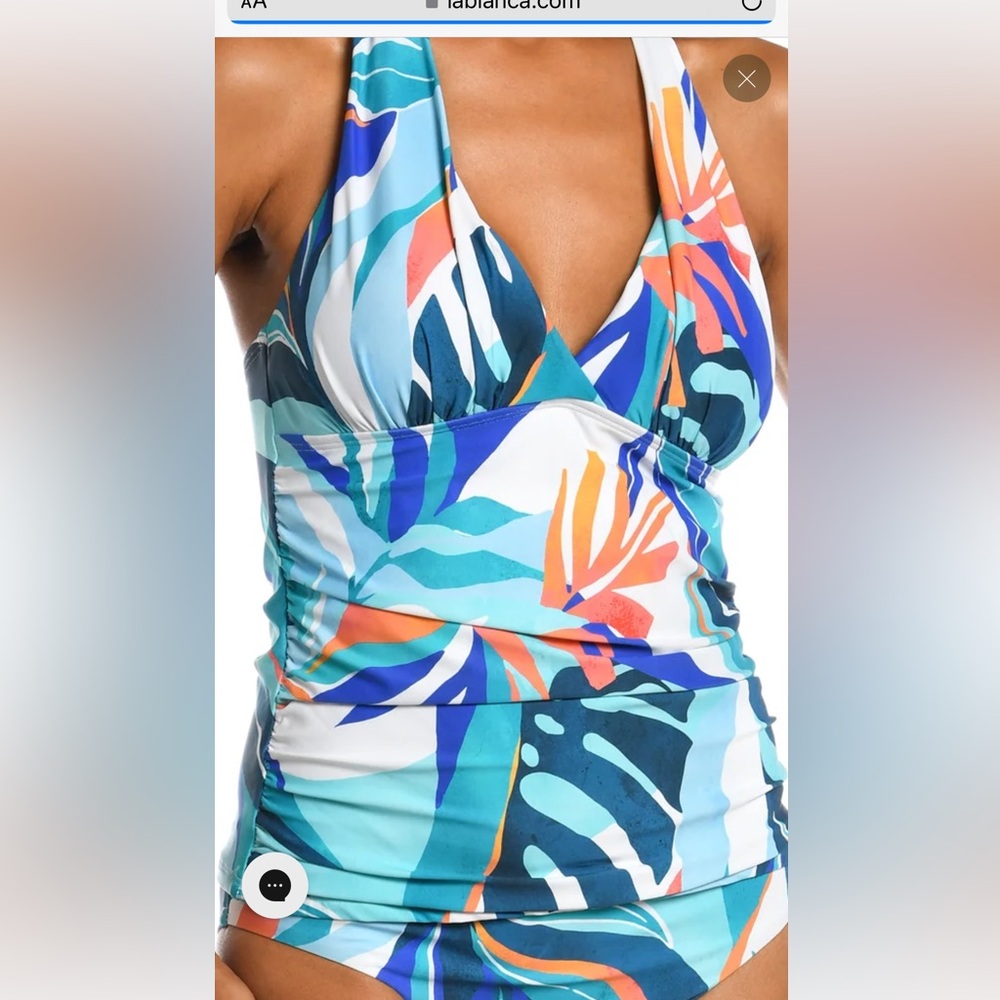 Lablanca Island Goddess Halter Tankini Top. Color: Coastal Palms. Size 8
